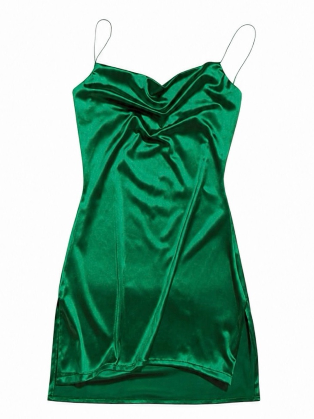 Zaful Emerald Green Satin Slip Dress Size 8